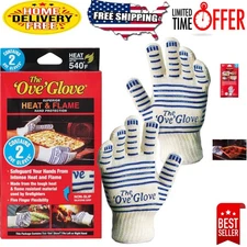 Superior Heat & Flame Protection Gloves - 2 Pack, Cotton & Silicone Comfort
