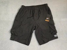 NWT Men’s Cargo Cycling Shorts Black Padded Reflective Pockets Size M Meas. Smal
