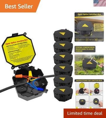 Electrical Junction Box Black Open Splice Box 6 Pack Flame Retardant V0