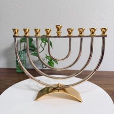 Korem Original 24kt Gold and Silver-Plated Menorah  Vintage