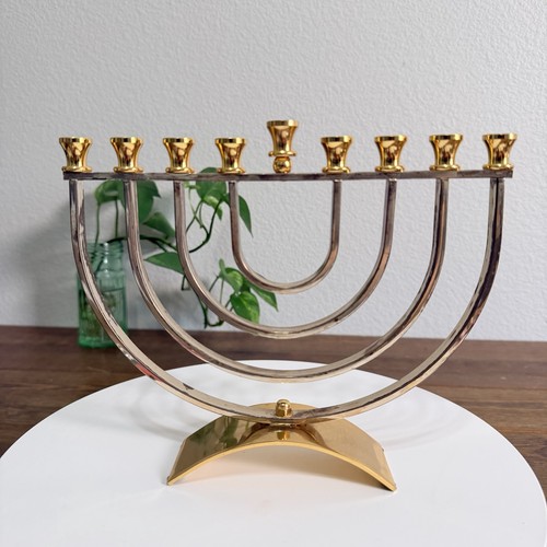 Korem Original 24kt Gold and Silver-Plated Menorah Vintage