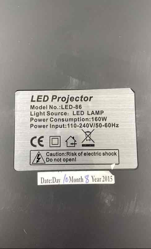 DBPower LED-86 Black HD Home Theater Desktop Projector With Remote And Cables