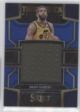 2022 Panini Select Throwback Memorabilia Blue Prizm 57/75 Rudy Gobert #TM-RG 4pn