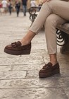 MOCASSINI DA DONNA BROWN LAURA BIAGIOTTI 9847 SCARPE ZEPPA ALTA INVERNO 2026/27