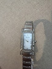 Vintage Bulova Ladies Water Resistant Watch Diamond Accents