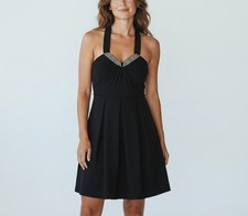 SONIA RYKEL  Dress Women's (EU) 44 Wool Mini Pleated Rhinestone Sleeveless Black