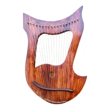 Handmade Rosewood lyre harp 18 string Premium Quality - Free tuning key & string