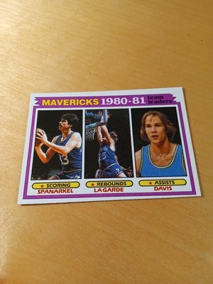 1981/82 Topps#48 SPANARKEL, LAGARDE, DAVIS, Dallas Mavericks Basketball Card(VG)