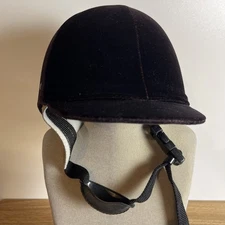 Equi-Royal Velvet Riding Helmet Size 6 7/8 56cm Dk Brown Equestrian Hat Fox Hunt