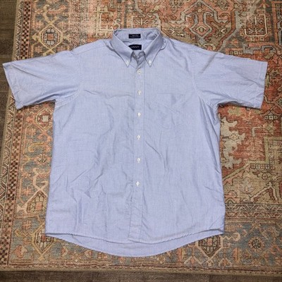 GANT Oxford Club Shirt Mens 17.5 Shortsleeve Button Down Blue Casual Pocket IVY