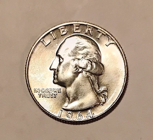1964 WASHINGTON QUARTER.....CLEAN AU / BU GEM WITH DETAIL!