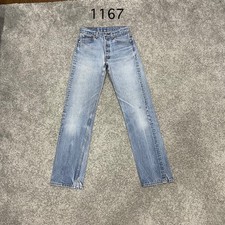 Vintage 90 USA Levi 501 Jeans Actual 28x31 Light Wash Blue Distressed