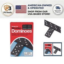 Educational 28 Piece Wooden Dominoes with Engraved Dots - Classic Gameplay