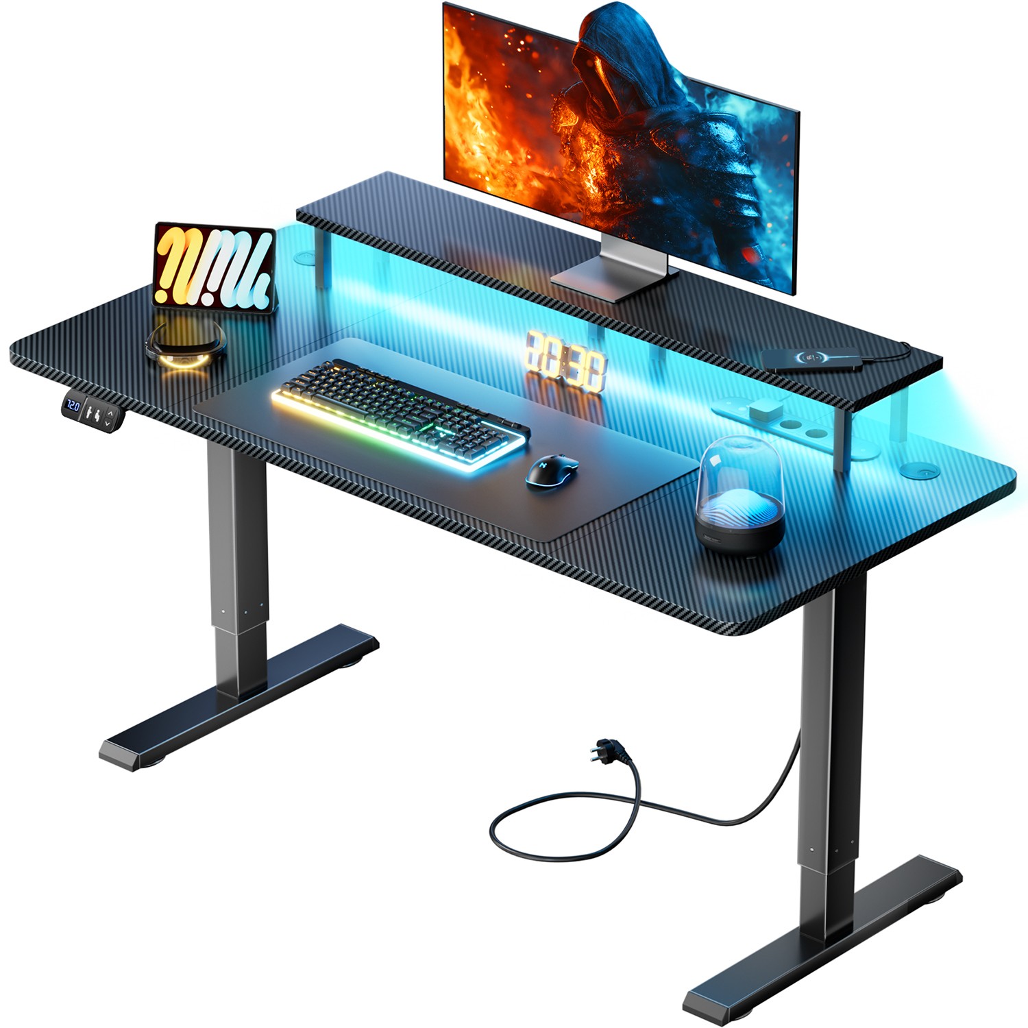 Scrivania regolabile in altezza con supporto per monitor