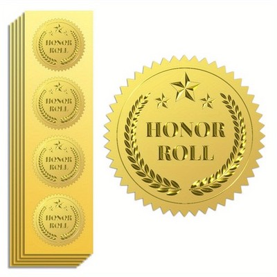 25sheets Self Adhesive Foil Embossed Stickers Medal tion Sticker Word 5x5cm