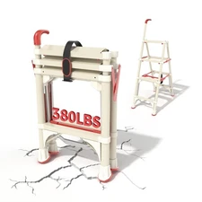 Telescoping 4-Step Ladder, 3.5FT Folding Step Stool with Safety Lock, Wide No...