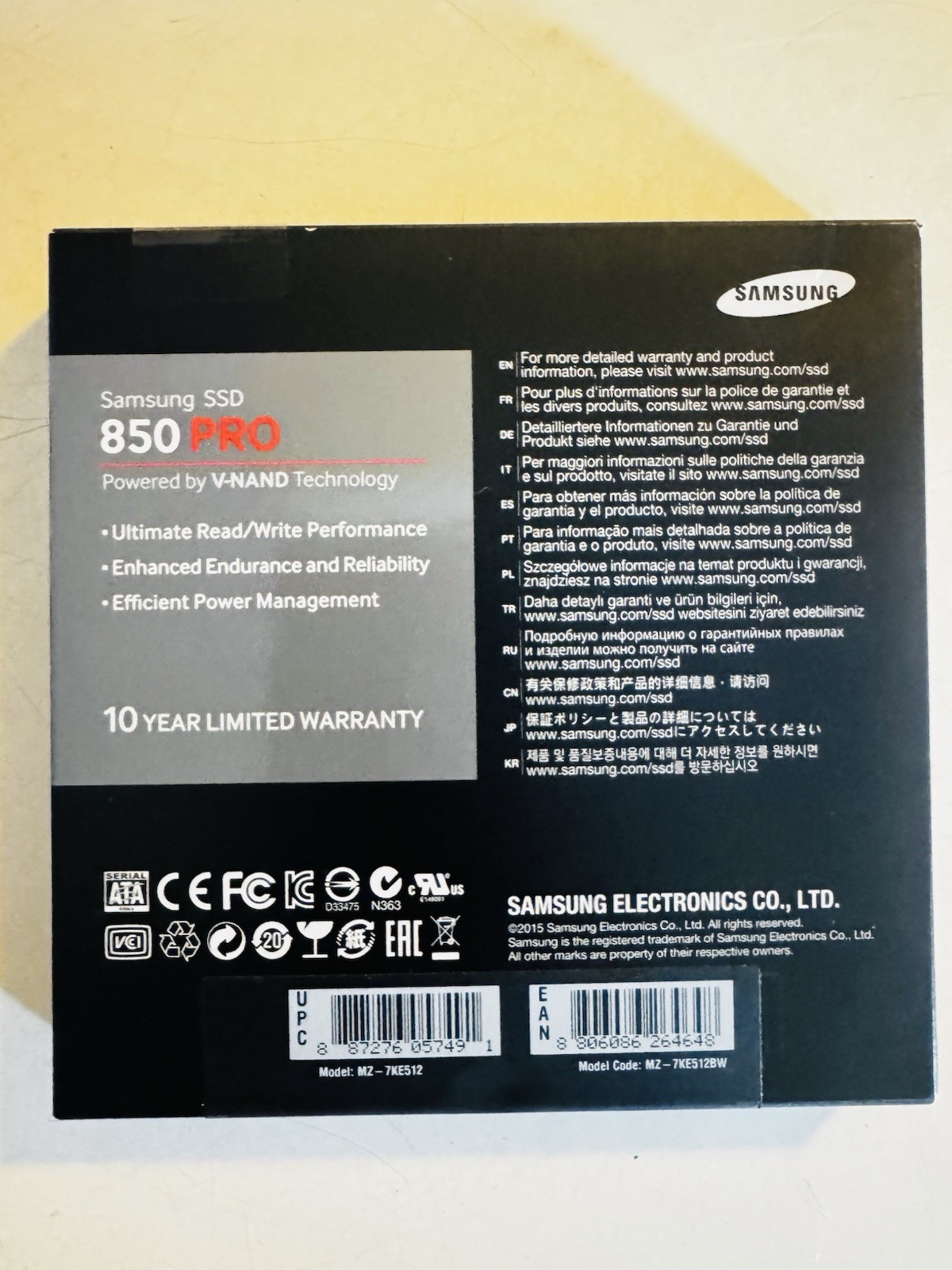 Samsung 850 PRO 512GB V-NAND Internal SSD Black