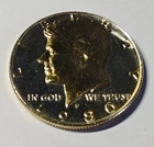 Danbury Mint JFK 1980 Silver and Gold Plated Half Dollar Authentic