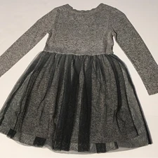 Cat and Jack Gray Dress with Tulle Ombré' Overlay - sparkle - size 5 T