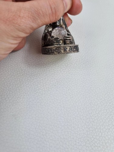 2 X WAPW Pewter Bird & good luck With Crystal Ball ornament figurines - Picture 10 of 13