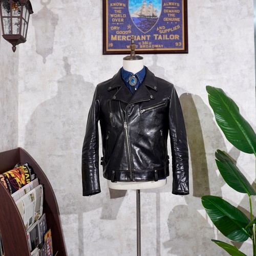 Classic Japanese Retro Diagonal Zipper Vegetable Tanned Horse Leather Jacket - Picture 11 of 11