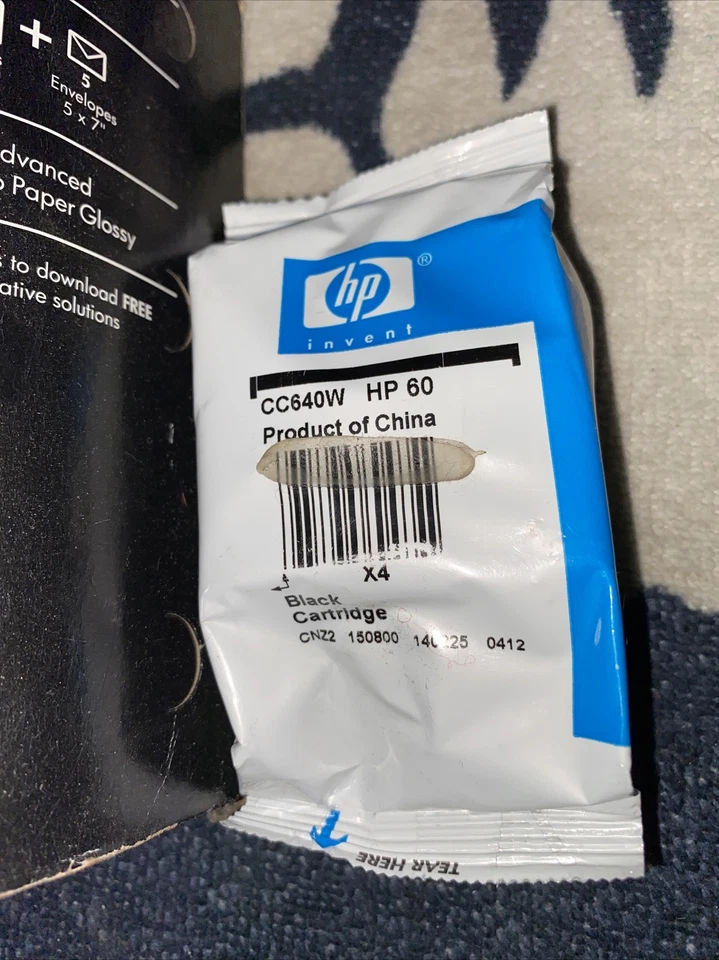 HP 60 Black & Tricolor Ink Combo Ink Cartridge OEM SEALED Genuine 3pc Lot - Image 3 of 4