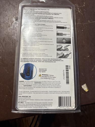 33-632 IDEAL Compression Tool Compresses F/BNC/RCA connectors New In Package - Picture 18 of 24
