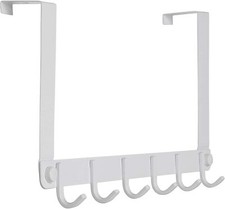 Over the Door Hook Hanger 6 Single Hooks Heavy Duty for Clothes Hats Towels