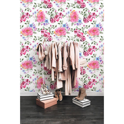 Beautiful Vintage Roses Self Adhesive Floral Garden Nursery Wall Mural