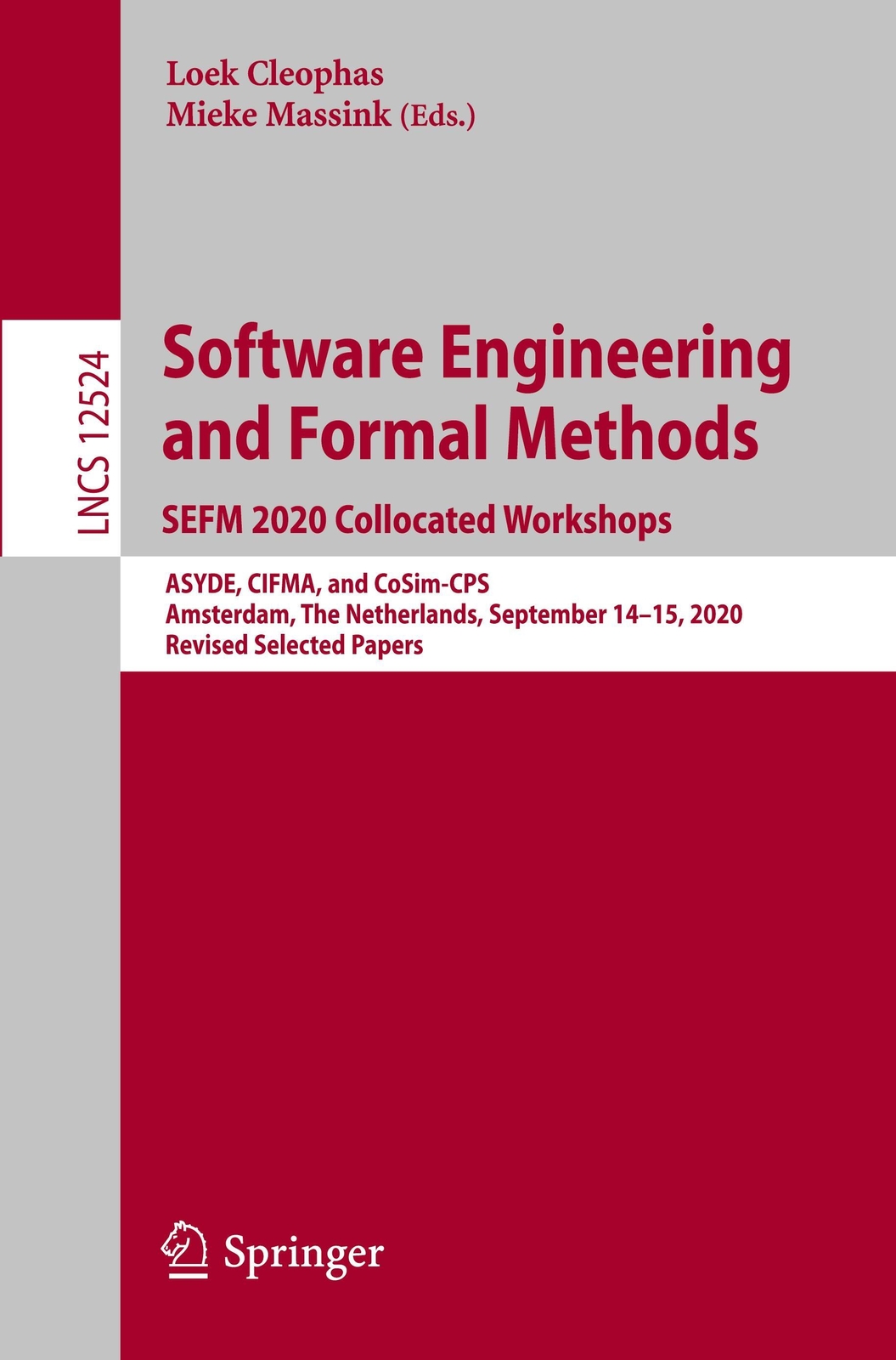 Thumbnail - Software Engineering And Formal Methods. Sefm 2020 Collocated