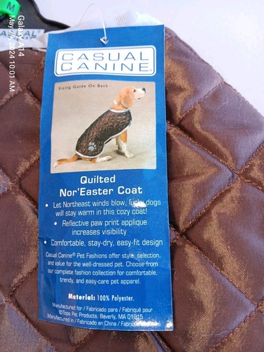 Casual Canine Quilted Dog Coat Medium Puppy Pet Clothes - Picture 4 of 12