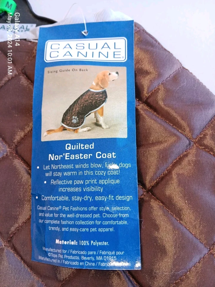 Casual Canine Quilted Dog Coat Medium Puppy Pet Clothes - Image 4 of 4