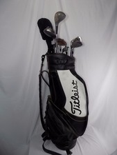 Lot of 11 Titliest Leather golf bag Ping Eye Northwestern Slazenger Perfect Club