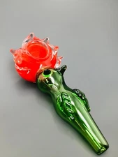 Hookah Water Pipe Red Rose Hand Made Pipe - Fast Shipping
