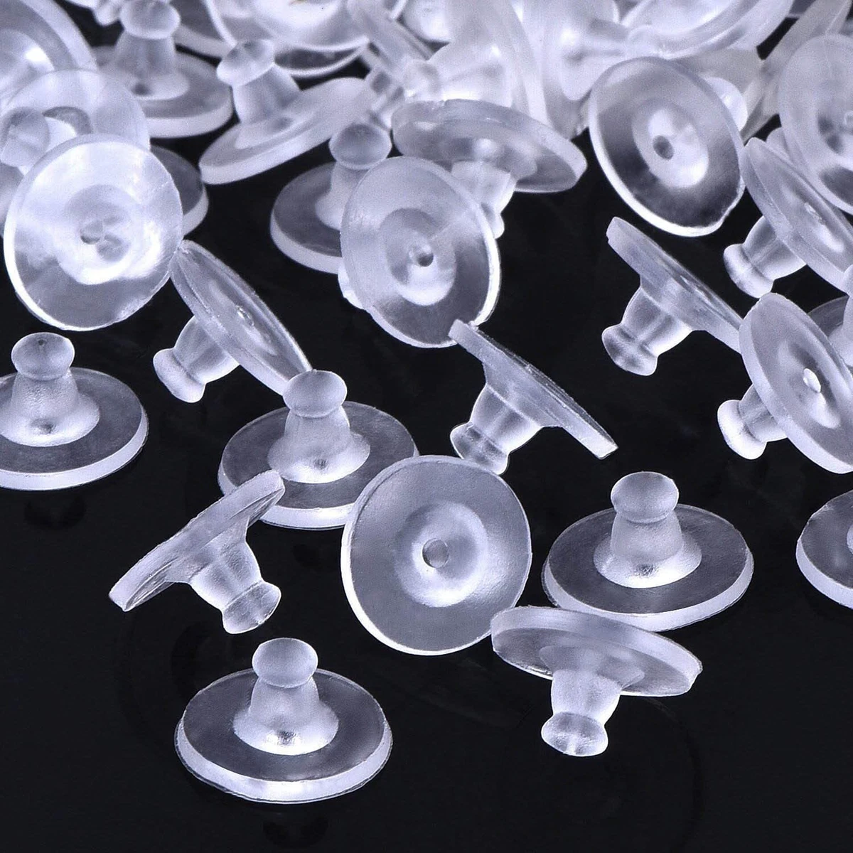  Earring Backs, Silicone Earring Backings, Clear Rubber