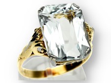 Aquamarin Damen Ring in 585 Gelbgold und Weißgold