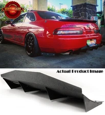 ABS Plastic Curved Black Rear Bumper Diffuser Fins For 91-00 Lexus SC300 400