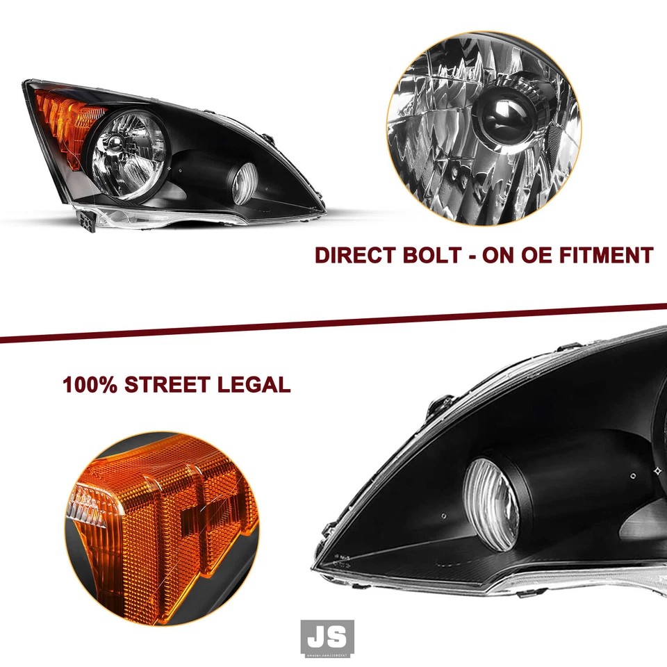 Faros esquineros ámbar negros L+R para Honda CRV CR-V 2007-2011 Foto 4 de 4