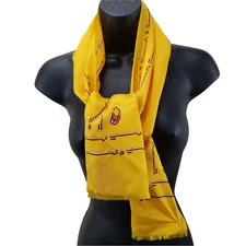 Paoli Women's Scarf Mustard Yellow Key Lock Motif Rectangle 10" x 46" Wrap