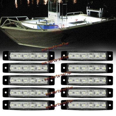 10 Pieces Waterproof 12V White Boat Marine Grade LED Utility & Courtesy Lights
