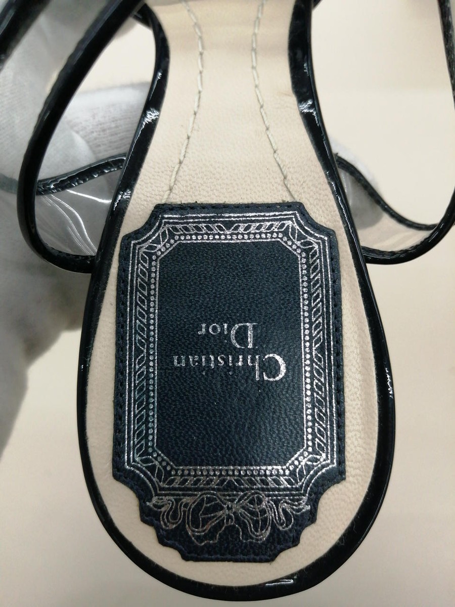 【希少】DIOR ハイヒール メダル 35.5 ブラック レザー CHRISTIAN DIOR Pumps Shoes Heel Sandals Black Pointed Toe