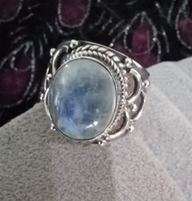 Vintage Sterling Silver Moonstone Bali Ring Sz 6.5