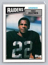 Mike Haynes #224 1987 Topps Los Angeles Raiders