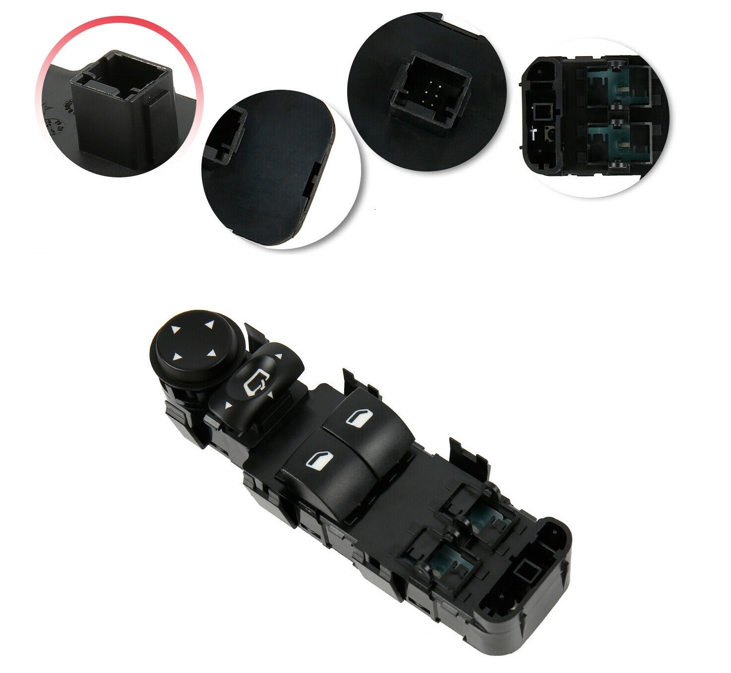 Bouton Lève-vitre Peugeot Partner – Côté Conducteur 4 Fiches – Référence 6554.ql