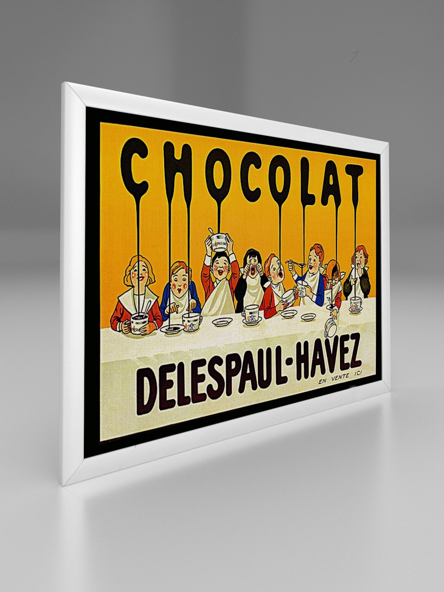Chocolat Delespaul By Havez Framed Canvas Giclee Vintage