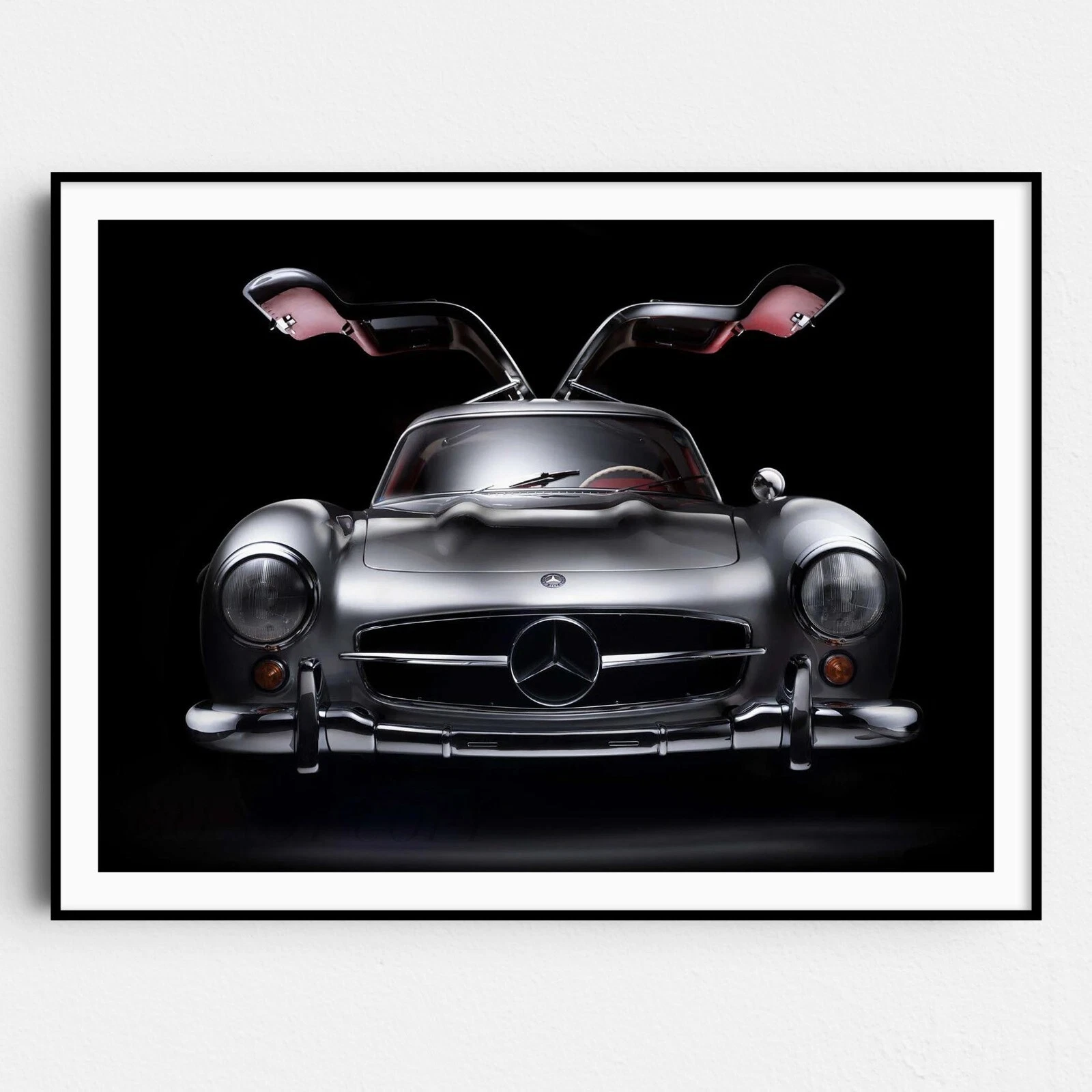 Mercedes Benz 300SL Winged Doors Vintage Sports Cars Wall Art Poster Print
