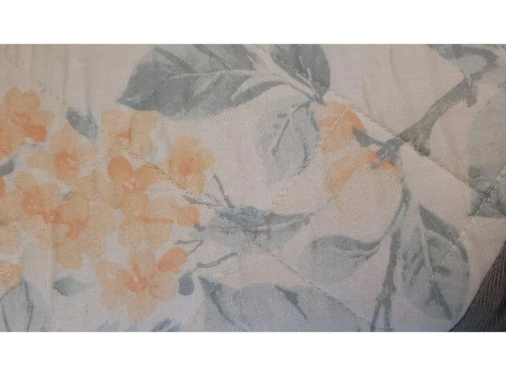 Потертый шик Rachel Ashwell King лоскутное одеяло льняной хлопок фермерский дом цветочный оранжевый зеленый - Изображение 4 из 4