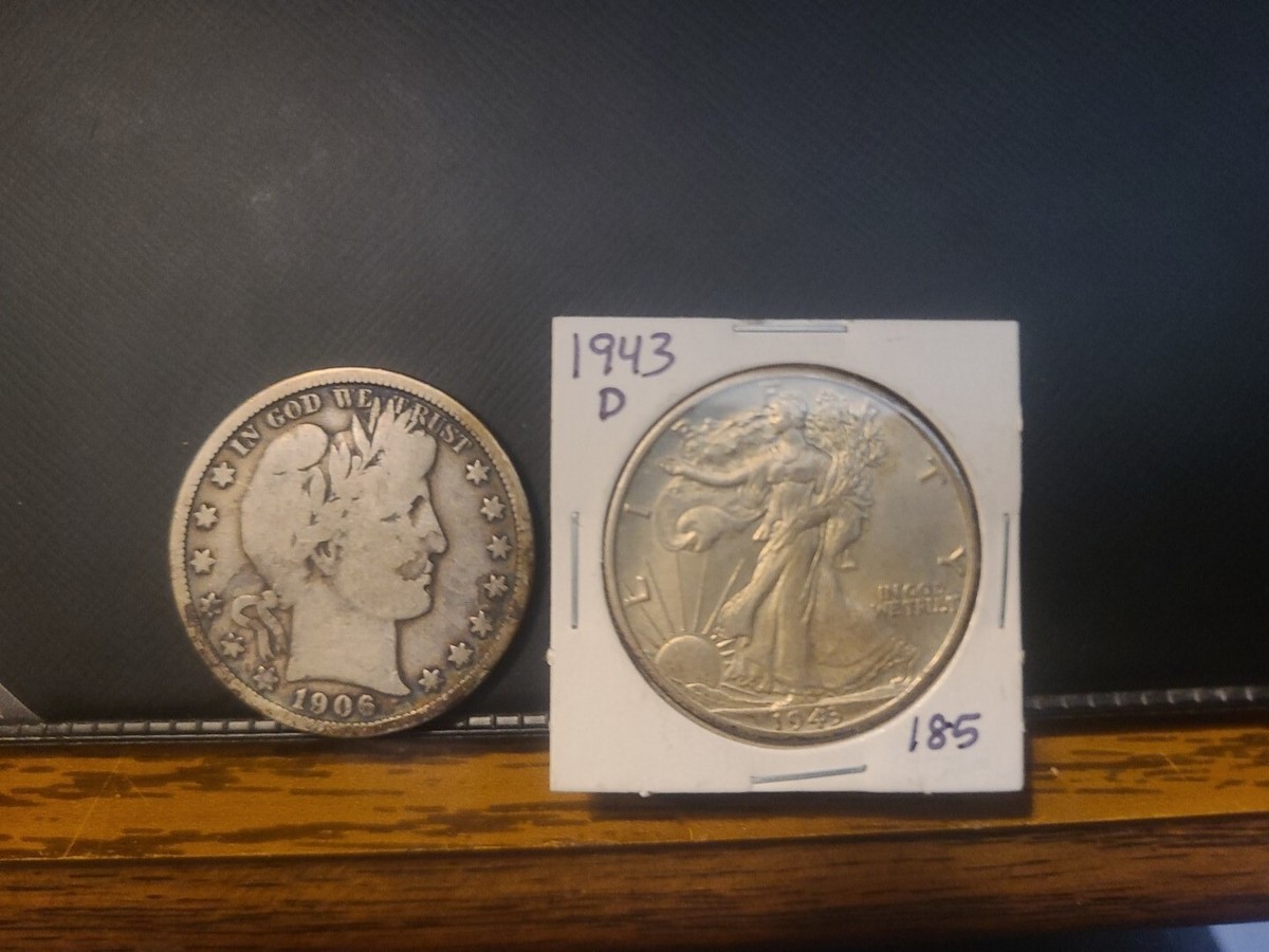 【F】バーバーハーフダラー　1906年×4枚 ○1906年4枚○ アメリカ バーバーハーフダラー 銀貨