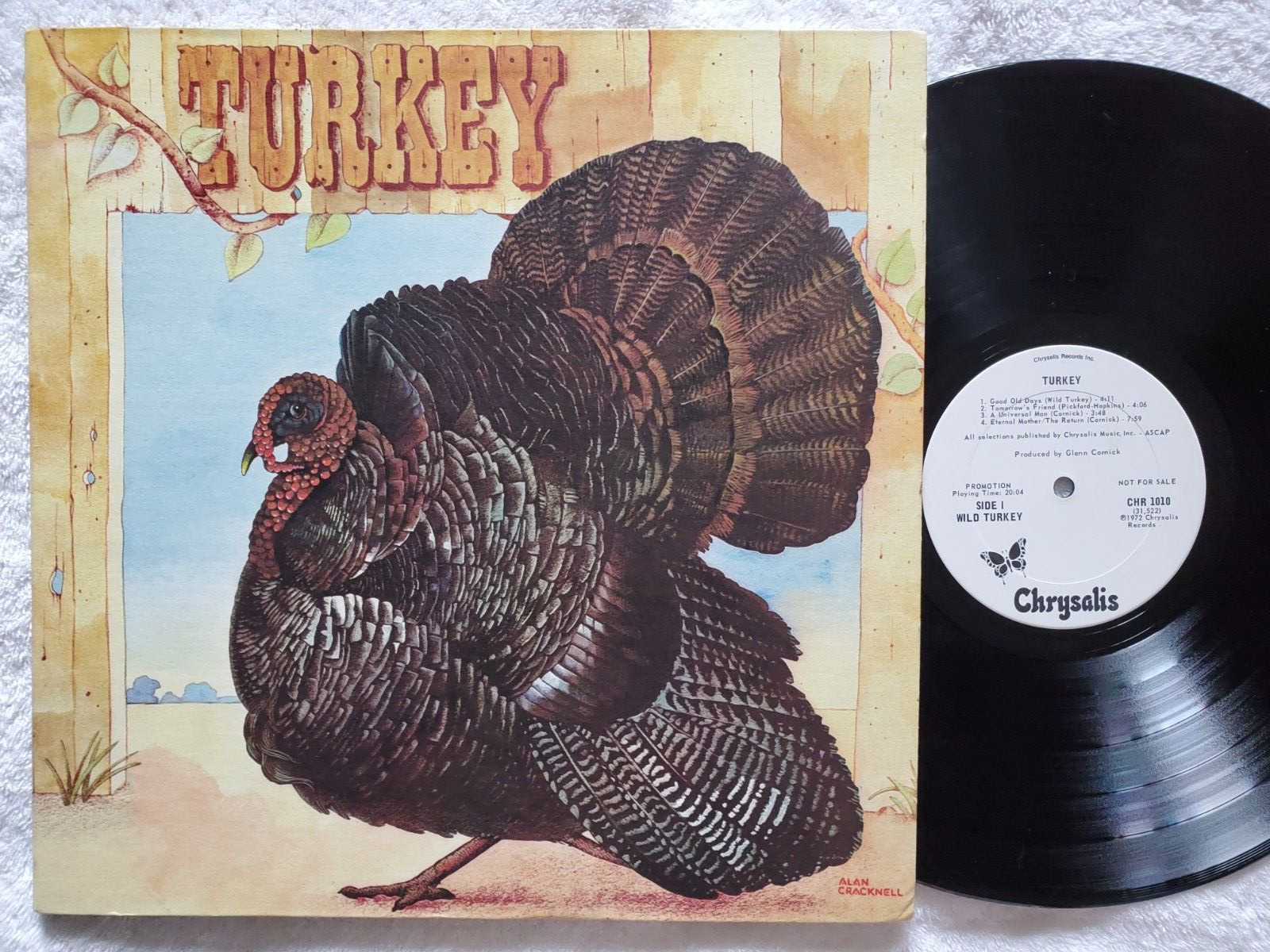 WILD TURKEY Turkey lp 1972 Chrysalis white label promo Glenn Cornick-Jethro Tull