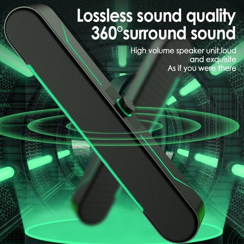 USB TV Soundbar Lautsprecher Subwoofer Musikbox LED Computerlautsprecher 360° DE - Bild 12 von 21